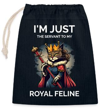 Proud Cat Owner - Closable cotton gift bag (25x30cm) - navy - Front