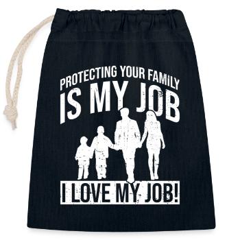 Familienversicherungsagenten-design Für - Verschließbarer Geschenkbeutel aus Baumwolle (25x30cm) - Navy - Vorne