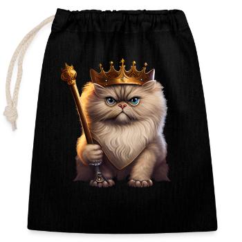 Persische Katzenkönigin - Verschließbarer Geschenkbeutel aus Baumwolle (25x30cm) - Schwarz - Vorne
