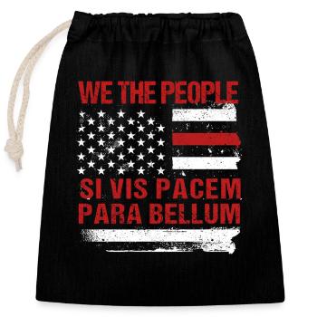 Si Vis Pacem Para Bellum USA Soldat Amerikanische - Verschließbarer Geschenkbeutel aus Baumwolle (25x30cm) - Schwarz - Vorne