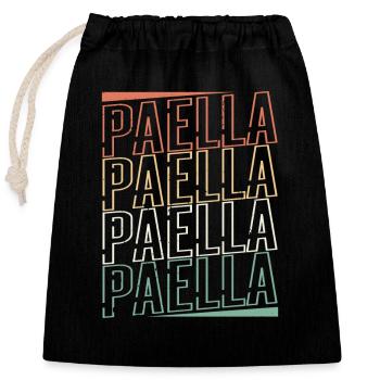 Spanish cuisine Rice dish Paella gift - Closable cotton gift bag (25x30cm) - black - Front