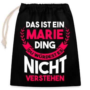Marie - Verschließbarer Geschenkbeutel aus Baumwolle (25x30cm) - Schwarz - Vorne