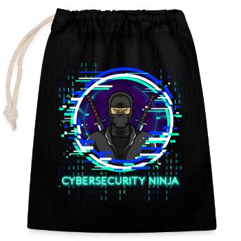 Cybersecurity Ninja Code Programmer Nerd - Closable cotton gift bag (25x30cm) - black - Front