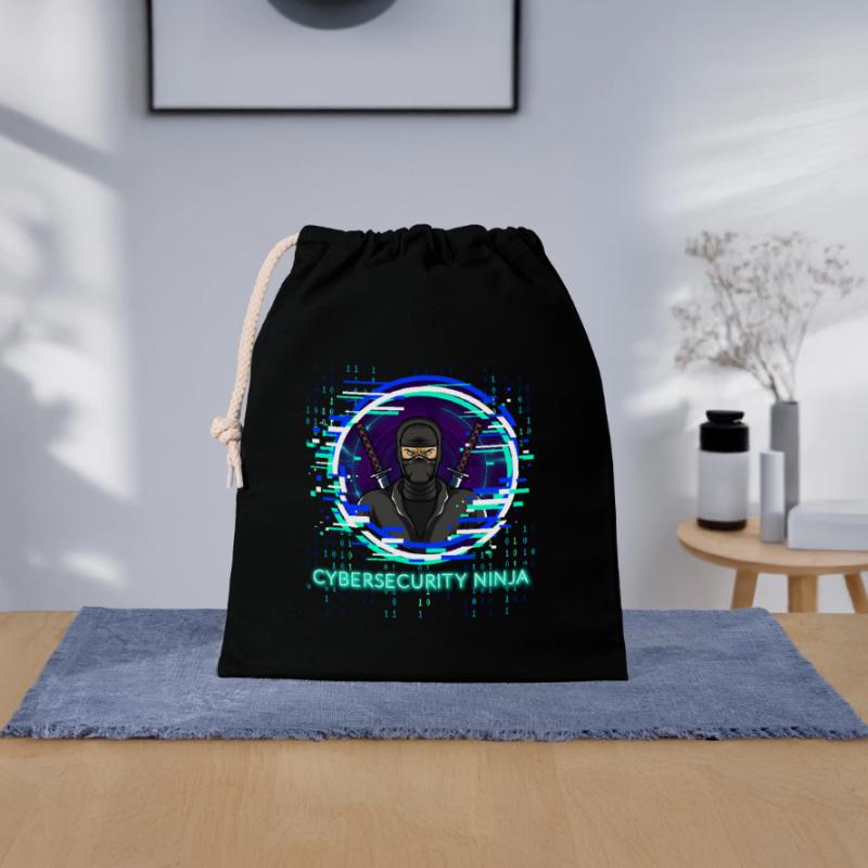 Cybersecurity Ninja Code Programmer Nerd Closable cotton gift bag (25x30cm)