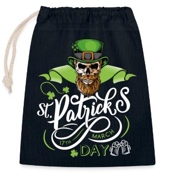 St. Patricks Day - Skull - Verschließbarer Geschenkbeutel aus Baumwolle (25x30cm) - Navy - Vorne