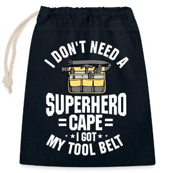 Tenue de ceinture à outils amusante - Sac cadeau en coton avec cordon (25 x 30 cm) - bleu marine - Devant