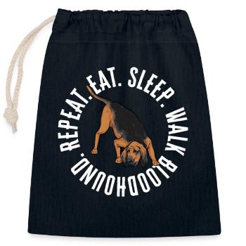 Bloodhound Hund Bluthund - Verschließbarer Geschenkbeutel aus Baumwolle (25x30cm) - Navy - Vorne