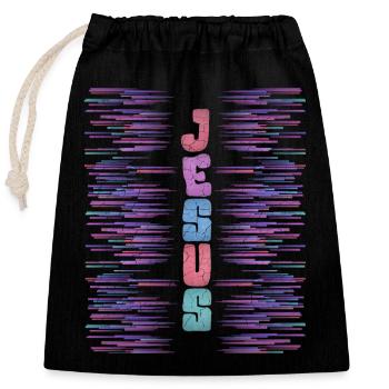 Jésus-Christ, chrétiens - Sac cadeau en coton avec cordon (25 x 30 cm) - noir - Devant