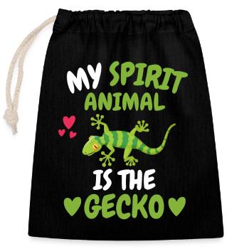 Lézards Amoureux des animaux Reptile Animal Gift Gecko - Sac cadeau en coton avec cordon (25 x 30 cm) - noir - Devant