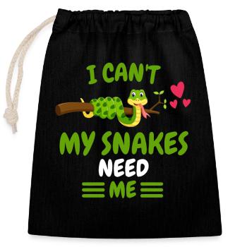 Reptile Zoo Animal Funny Gift Snake - Closable cotton gift bag (25x30cm) - black - Front