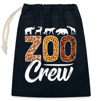 Zoo Crew Costume Savane Africaine Animaux Sauvages - Sac cadeau en coton avec cordon (25 x 30 cm) - bleu marine - Devant
