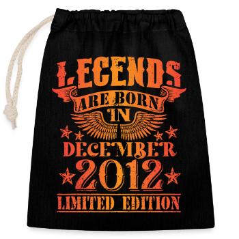 Anniversaire Décembre 2012 Edition Limitée Millésime - Sac cadeau en coton avec cordon (25 x 30 cm) - noir - Devant