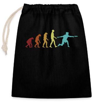 Disc Golf Evolution Korb Scheibe Disc Golfer - Verschließbarer Geschenkbeutel aus Baumwolle (25x30cm) - Schwarz - Vorne