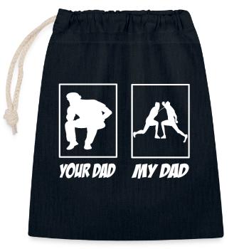 Your Dad My Dad Fechten Papa - Verschließbarer Geschenkbeutel aus Baumwolle (25x30cm) - Navy - Vorne