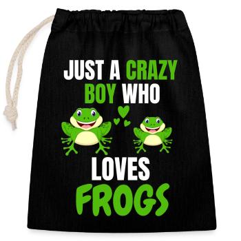 Animal Lovers Garçon Crapaud Animal Cadeau Grenouille - Sac cadeau en coton avec cordon (25 x 30 cm) - noir - Devant
