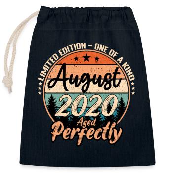 Août 2020 anniversaire 2020 légendes Août - Sac cadeau en coton avec cordon (25 x 30 cm) - bleu marine - Devant