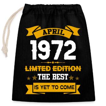 April 1972 Birthday present - Closable cotton gift bag (25x30cm) - black - Front