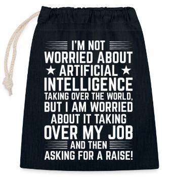 Künstliche Intelligenz - Funny - Verschließbarer Geschenkbeutel aus Baumwolle (25x30cm) - Navy - Vorne