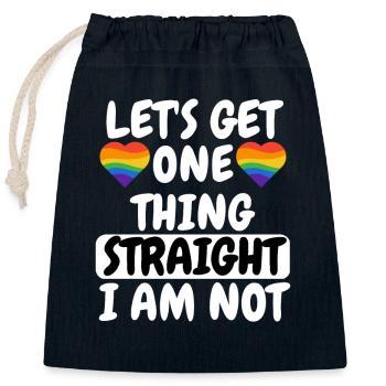 Cadeau Gay Pride hétéro LGBTQ - Sac cadeau en coton avec cordon (25 x 30 cm) - bleu marine - Devant