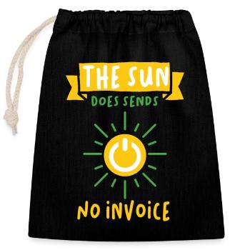 Sonne schickt keine Rechnung Solarenergie Solar - Verschließbarer Geschenkbeutel aus Baumwolle (25x30cm) - Schwarz - Vorne