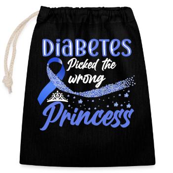 Diabetes Awareness Blue Diabetes Band Diabetes - Closable cotton gift bag (25x30cm) - black - Front
