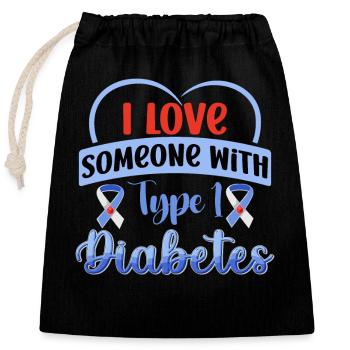Diabetes Awareness Blue Diabetes Band Diabetes - Closable cotton gift bag (25x30cm) - black - Front