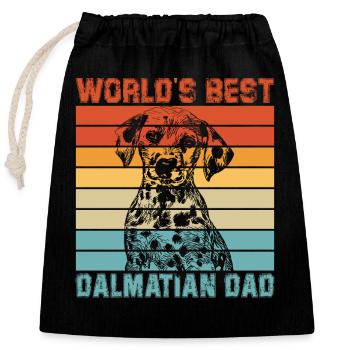 World's best Dalmatian Dad - Verschließbarer Geschenkbeutel aus Baumwolle (25x30cm) - Schwarz - Vorne