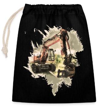 Ancienne pelle - Sac cadeau en coton avec cordon (25 x 30 cm) - noir - Devant