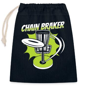 Chain Braker Basket Disc Golfer Frisbee - Sac cadeau en coton avec cordon (25 x 30 cm) - bleu marine - Devant