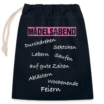 Mädelsabend Jga - Verschließbarer Geschenkbeutel aus Baumwolle (25x30cm) - Navy - Vorne