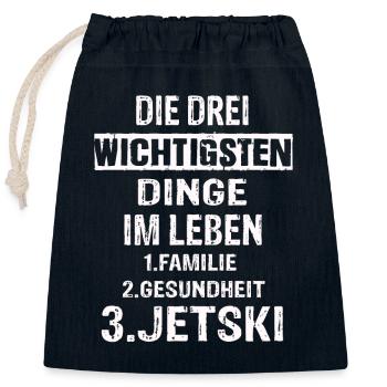 Jetski - Verschließbarer Geschenkbeutel aus Baumwolle (25x30cm) - Navy - Vorne