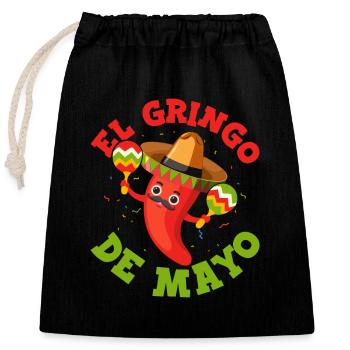 El Gringo De Mayo Cinco De Mayo Sombrero - Sac cadeau en coton avec cordon (25 x 30 cm) - noir - Devant