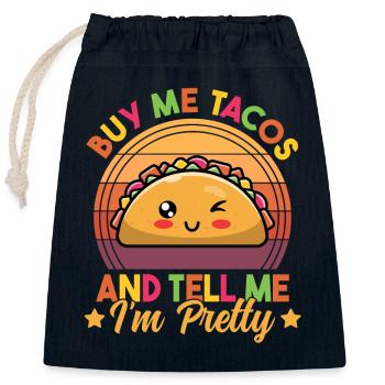 Achetez-moi des tacos et dites-moi que je suis assez mignon - Sac cadeau en coton avec cordon (25 x 30 cm) - bleu marine - Devant