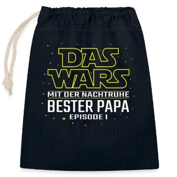 Das Wars Bester Papa Geburt Episode 1 Erstes Kind - Verschließbarer Geschenkbeutel aus Baumwolle (25x30cm) - Navy - Vorne