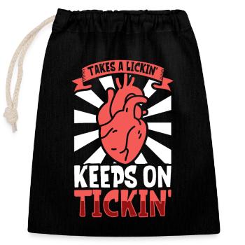 Heart Attack Open Heart Surgery Heart Surgery Gift - Closable cotton gift bag (25x30cm) - black - Front