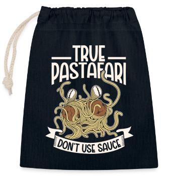 Atheistischer Atheismus Fliegende Spaghetti - Verschließbarer Geschenkbeutel aus Baumwolle (25x30cm) - Navy - Vorne