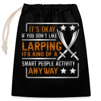 Larp Larper Larping Live Action Jeu de rôle - Sac cadeau en coton avec cordon (25 x 30 cm) - noir - Devant