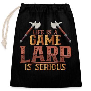 Live Action Jeu de rôle Larp Larper Fantasy - Sac cadeau en coton avec cordon (25 x 30 cm) - noir - Devant