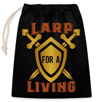 Larp Larper Larping Live Action Jeu de rôle - Sac cadeau en coton avec cordon (25 x 30 cm) - noir - Devant