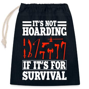 Funny survival expert - Closable cotton gift bag (25x30cm) - navy - Front