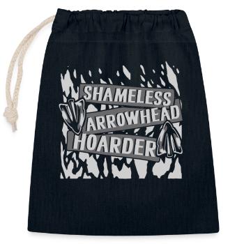 Shameless Arrowhead Hoarder Jagdspitzen - Verschließbarer Geschenkbeutel aus Baumwolle (25x30cm) - Navy - Vorne