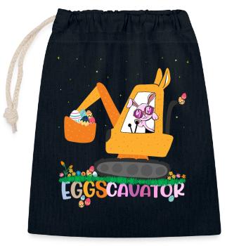 Girl Hunter - Easter Egg Hunt for Toddlers Funny - Closable cotton gift bag (25x30cm) - navy - Front