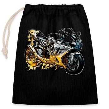 Super Sporttourer Motorrad - Verschließbarer Geschenkbeutel aus Baumwolle (25x30cm) - Schwarz - Vorne