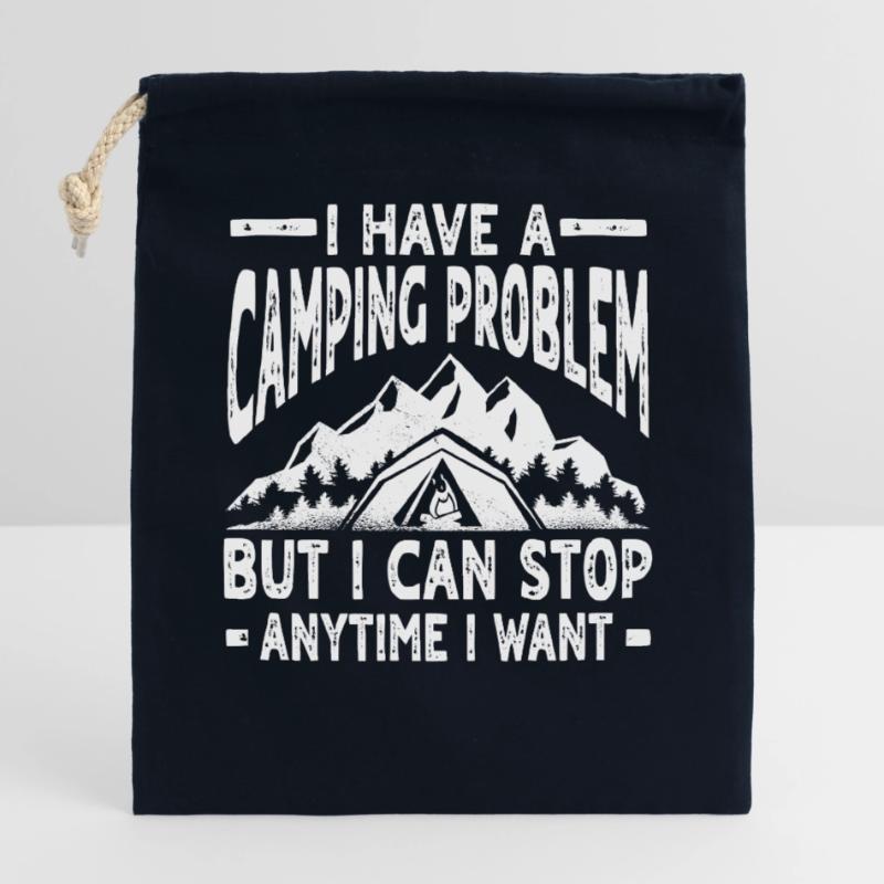 Funny Camping Problem Design Closable cotton gift bag (25x30cm)