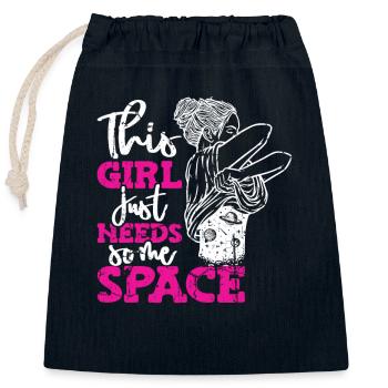 This Girl Just Need Some Space Astronomiefotograf - Verschließbarer Geschenkbeutel aus Baumwolle (25x30cm) - Navy - Vorne