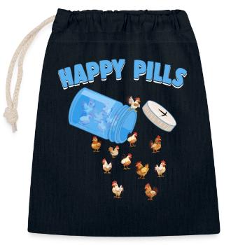 Happy Pills Bauernhof Tier Lustige Hühnerliebhaber Humor - Verschließbarer Geschenkbeutel aus Baumwolle (25x30cm) - Navy - Vorne