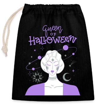 Comic Witch, Funny Halloween Saying - Closable cotton gift bag (25x30cm) - black - Front