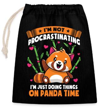 Je fais juste des choses sur Panda Time - Sac cadeau en coton avec cordon (25 x 30 cm) - noir - Devant