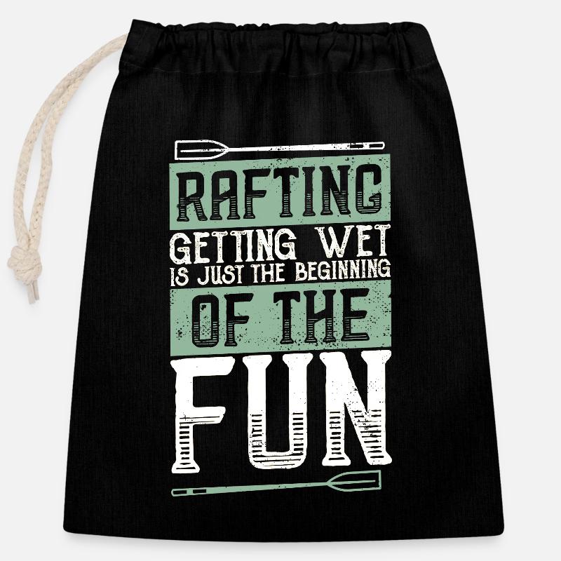 Rafting - Sac cadeau en coton avec cordon (25 x 30 cm) - noir