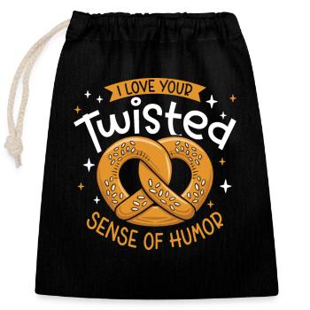 Cuisson Bretzel Pain allemand Boulangerie Boulanger - Sac cadeau en coton avec cordon (25 x 30 cm) - noir - Devant